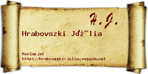 Hrabovszki Júlia névjegykártya