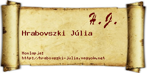 Hrabovszki Júlia névjegykártya